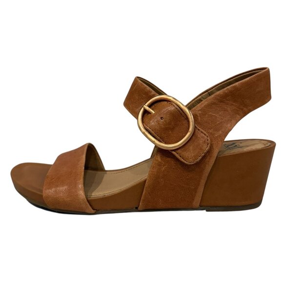 Söfft Vaya Leather Wedge Sandals Adjustable Strap Comfort Soft Footbed Size 9 M - Picture 3 of 13